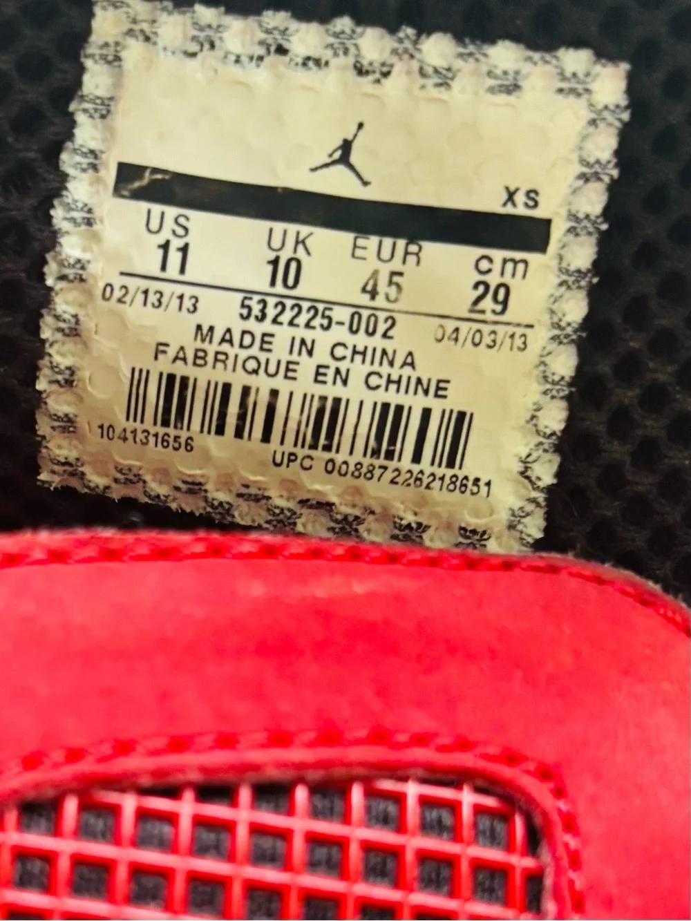 Jordan Red and White Massage Footbed Slide Sandals